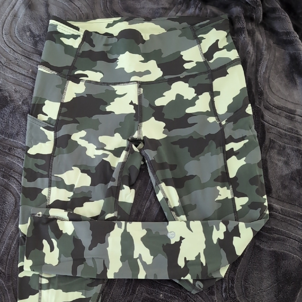 Lululemon Fast And Free 25" Crop Camo Print Leggings